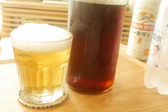 梅ジュースで子供ビール